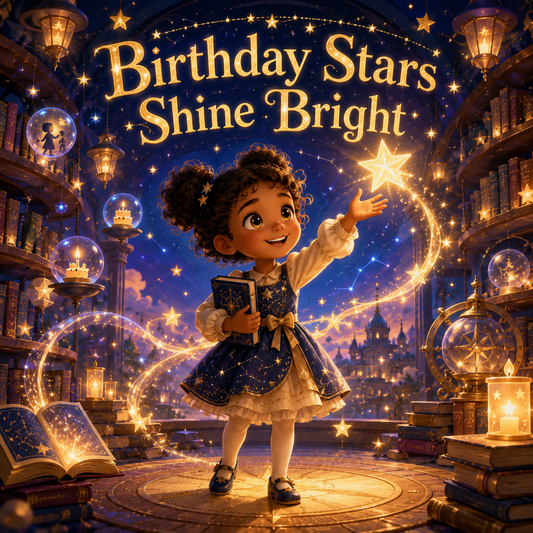 Birthday Stars Shine Bright personalized children story hero image for BAMBBENO