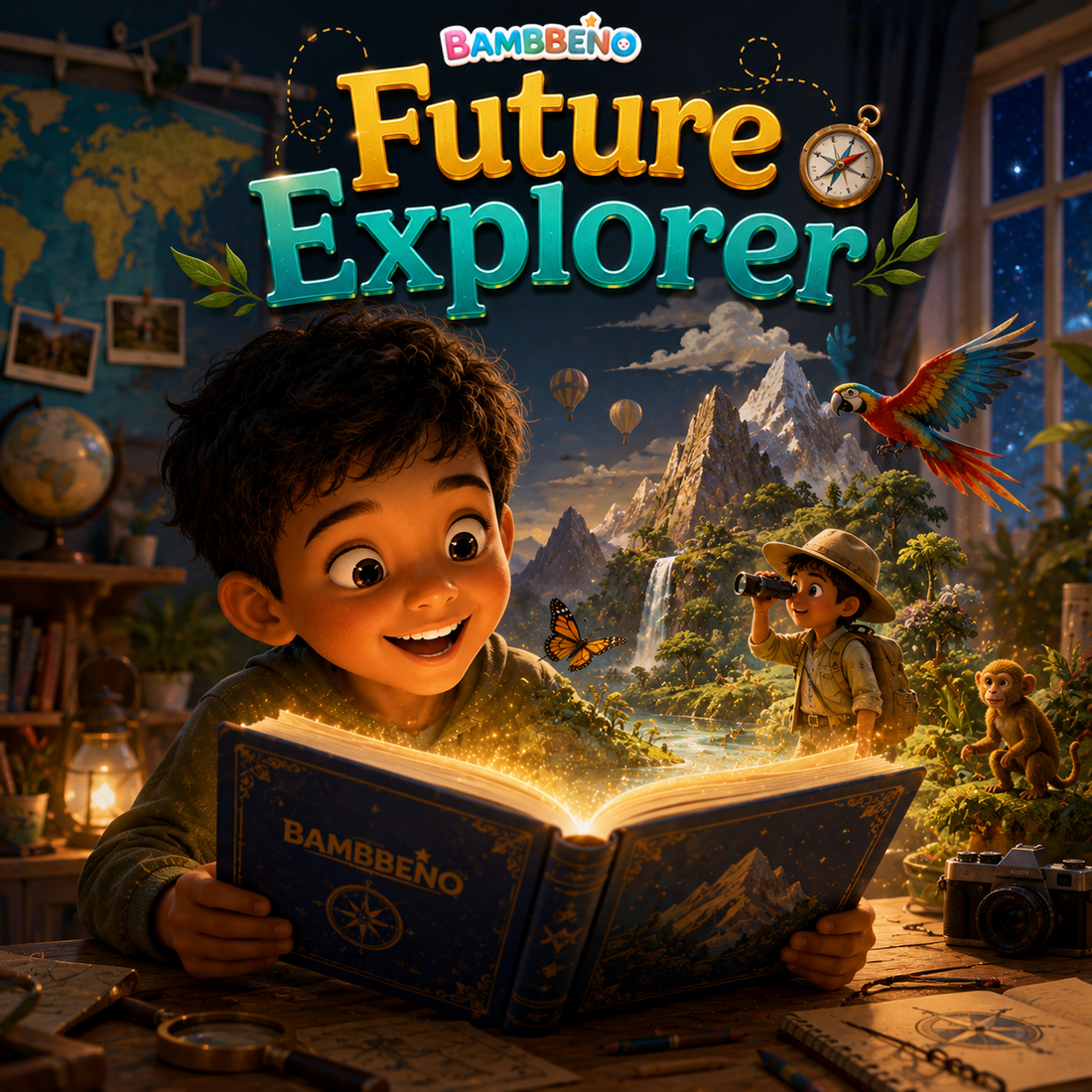 Future Explorer personalized children story hero image for BAMBBENO