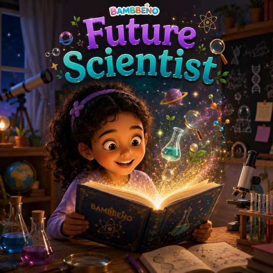 Future Scientist personalized children story hero image for BAMBBENO