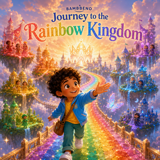 Journey to the Rainbow Kingdom personalized children story hero image for BAMBBENO