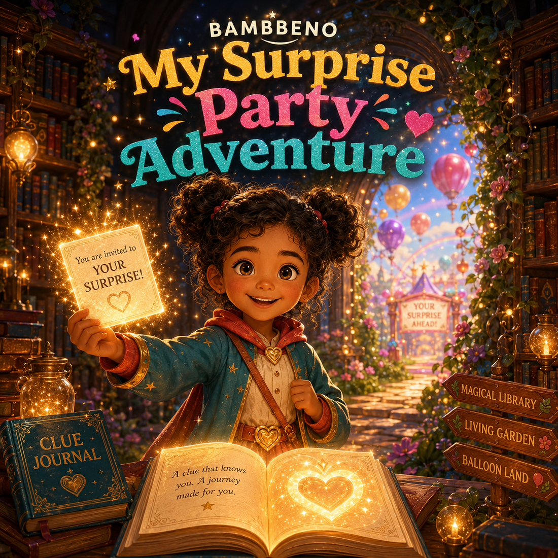 My Surprise Party Adventure personalized children story hero image for BAMBBENO