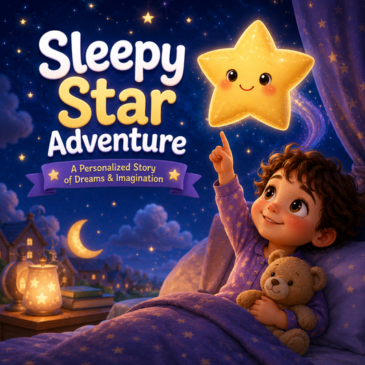 Sleepy Star Adventure personalized children story hero image for BAMBBENO