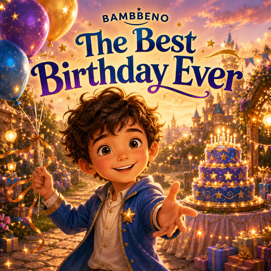The Best Birthday Ever personalized children story hero image for BAMBBENO
