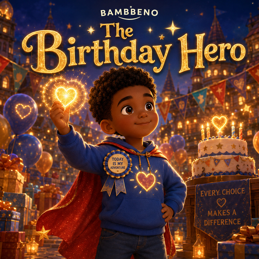 The Birthday Hero personalized children story hero image for BAMBBENO