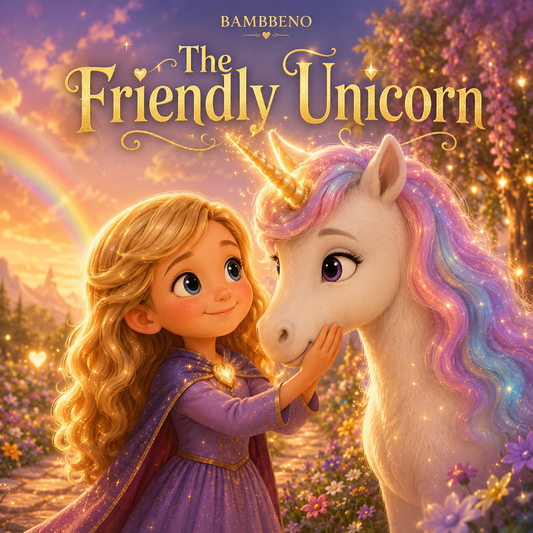The Friendly Unicorn personalized children story hero image for BAMBBENO