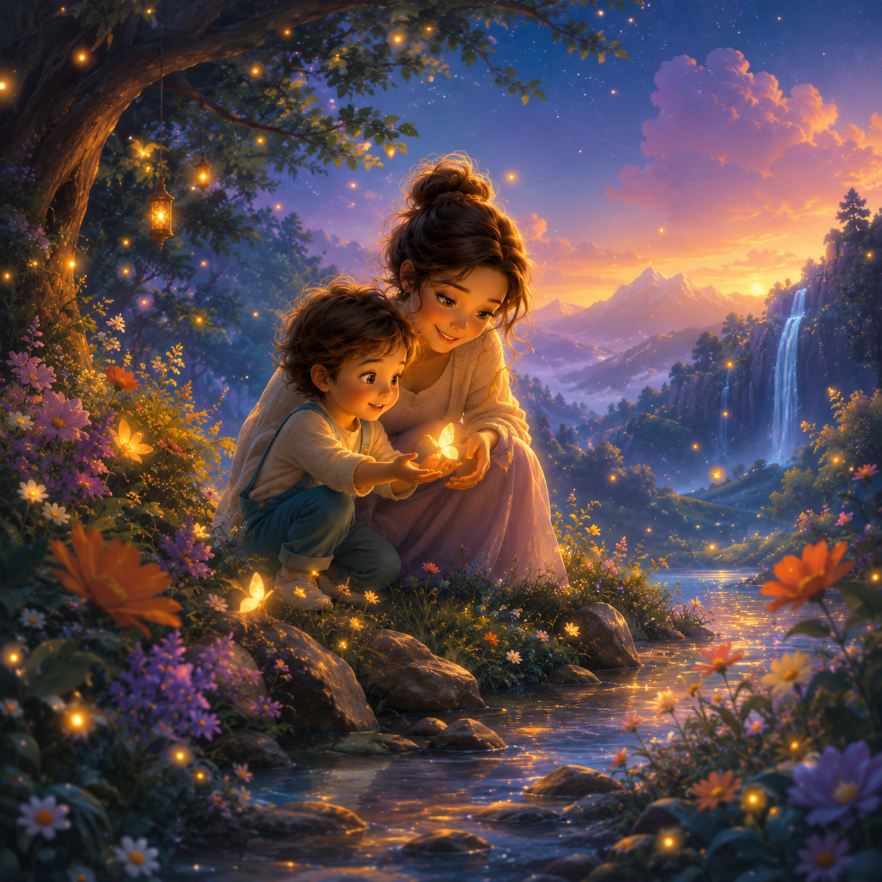 Together Adventures personalized children’s storybook illustration of a child sharing a magical adventure with someone they love.