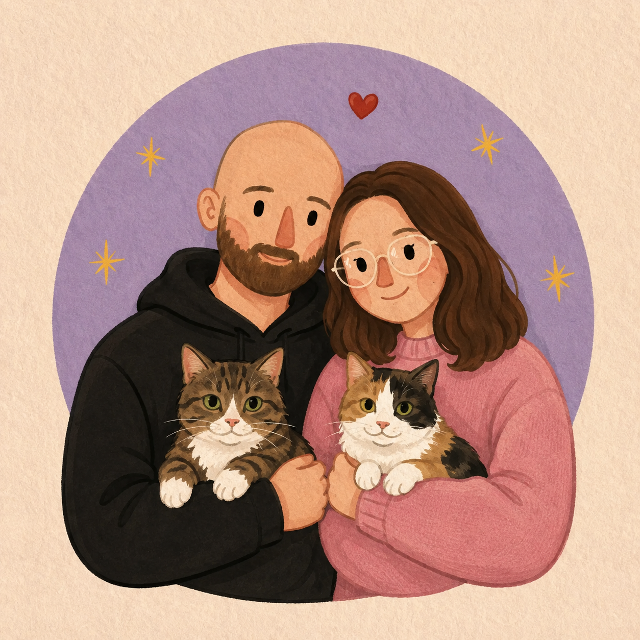 Ritratto cartoon minimalista