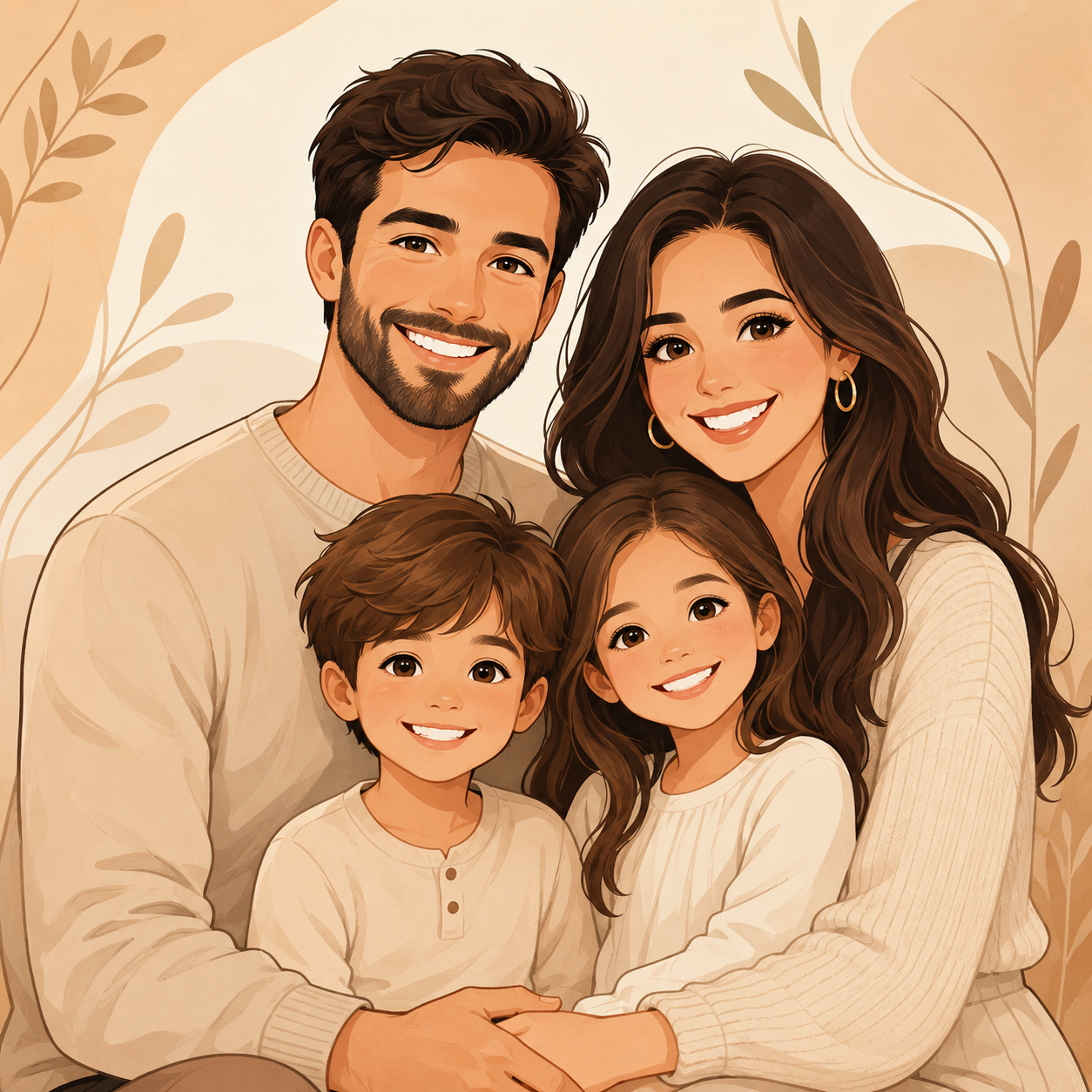 Personalized minimal cartoon portrait artwork example 4