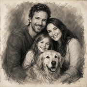 Personalized charcoal portrait artwork example 2