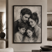 Personalized charcoal portrait artwork example 5