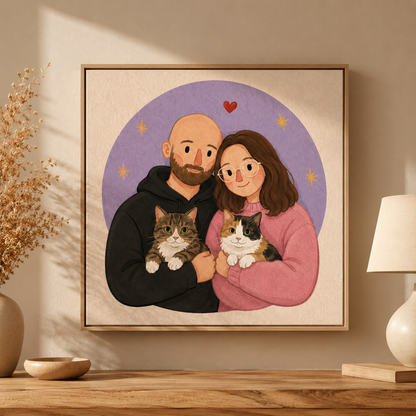 Ritratto cartoon minimalista