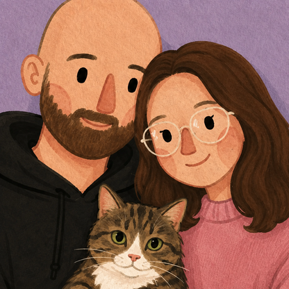 Ritratto cartoon minimalista