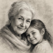 Personalized charcoal family portrait