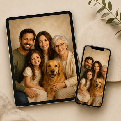 Family photo merge portrait displayed as a high-resolution digital file