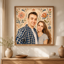 Personalized folk portrait artwork example 3