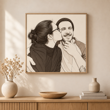 Personalized line art portrait artwork example 2