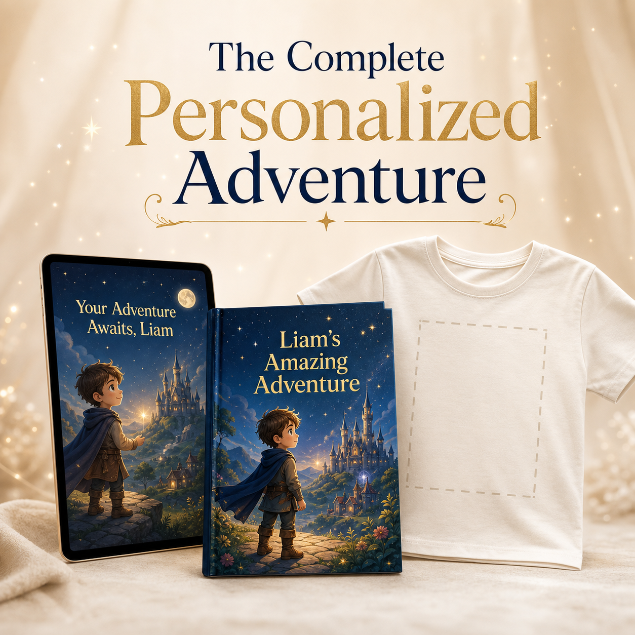 Complete personalized adventure book and shirt bundle