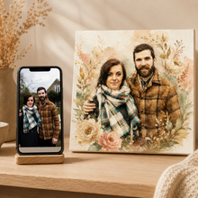 Personalized watercolor portrait artwork example 4